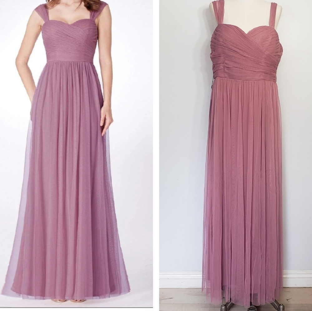 EVER PRETTY purple orchid pleated bridesmaid dress